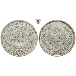 Deutsches Kaiserreich, 50 Pfennig 1903, A, f.vz, J. 15