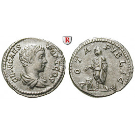 Römische Kaiserzeit, Geta, Caesar, Denar 203-208, vz/ss-vz