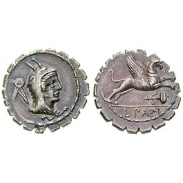 Römische Republik, L. Papius, Denar, serratus 79 v.Chr., ss-vz/vz