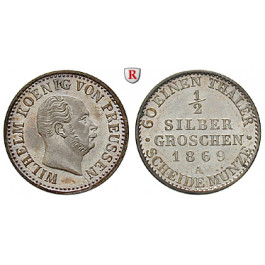 Brandenburg-Preussen, Königreich Preussen, Wilhelm I., 1/2 Silbergroschen 1869, st