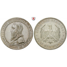 Weimarer Republik, 5 Reichsmark 1927, Uni Tübingen, F, vz, J. 329