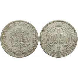 Weimarer Republik, 5 Reichsmark 1927, Eichbaum, J, vz, J. 331