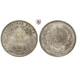 Deutsches Kaiserreich, 50 Pfennig 1900, J, vz, J. 15