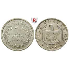 Weimarer Republik, 1 Reichsmark 1925, F, f.st, J. 319