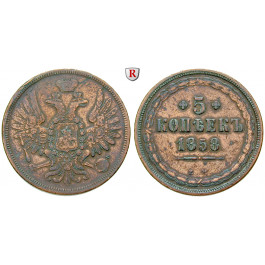 Russland, Alexander II., 5 Kopeken 1858, ss+