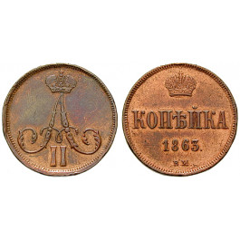 Russland, Alexander II., Kopeke 1863, ss+
