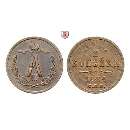 Russland, Alexander III., 1/2 Kopeke 1884, ss-vz