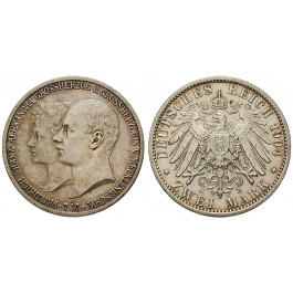 Deutsches Kaiserreich, Mecklenburg-Schwerin, Friedrich Franz IV., 2 Mark 1904, Hochzeit, A, vz, J. 86