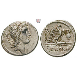 Römische Republik, Q. Cassius Longinus, Denar 55 v.Chr., f.vz