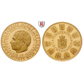Liechtenstein, Franz Josef II., Goldmedaille o.J., 6,3 g fein, PP