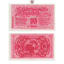 Notgeld der besonderen Art, Bielefeld, 10 Goldpfennig (1/42 Dollar) 8.11.1923, I