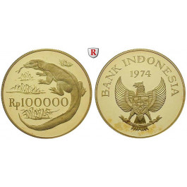 Indonesien, 100000 Rupiah 1974, 30,1 g fein, PP