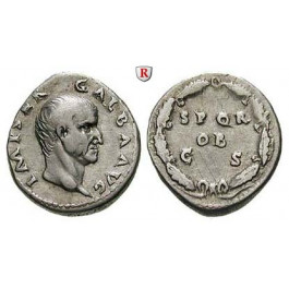 Römische Kaiserzeit, Galba, Denar Juli 68-Jan.69, ss-vz/ss
