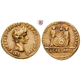 Römische Kaiserzeit, Augustus, Aureus 2/1 v.Chr., ss