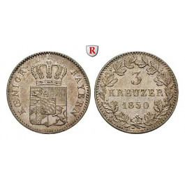Bayern, Königreich, Maximilian II., 3 Kreuzer 1850, vz