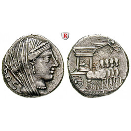 Römische Republik, L. Rubrius Dossenus, Denar 87 v.Chr., ss+