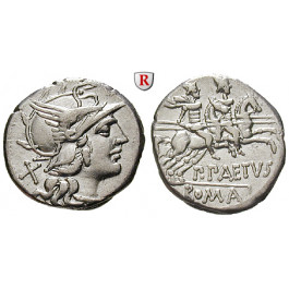 Römische Republik, P. Aelius Paetus, Denar 138 v.Chr., ss-vz