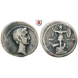 Römische Kaiserzeit, Augustus, Denar 29-27 v.Chr., f.ss