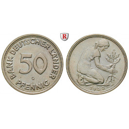 Bundesrepublik Deutschland, 50 Pfennig 1950, G, vz-st, J. 379