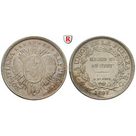 Bolivien, Republik, 50 Centavos 1897, ss-vz
