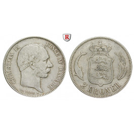 Dänemark, Christian IX., 2 Kroner 1899, ss