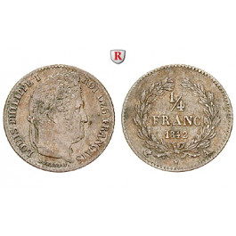 Frankreich, Louis Philippe, 1/4 Franc 1842, ss+