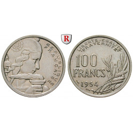 Frankreich, IV. Republik, 100 Francs 1954, vz-st
