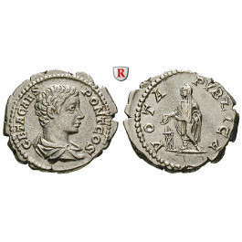Römische Kaiserzeit, Geta, Caesar, Denar 205, vz+