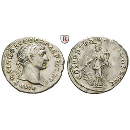 Römische Kaiserzeit, Traianus, Denar 103-111, ss+