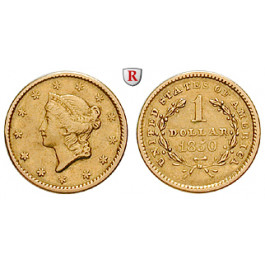 USA, Dollar 1850, 1,5 g fein, ss