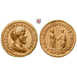 Römische Kaiserzeit, Marcus Aurelius, Aureus 162, vz/ss-vz