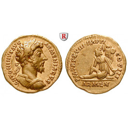 Römische Kaiserzeit, Marcus Aurelius, Aureus 164, ss-vz