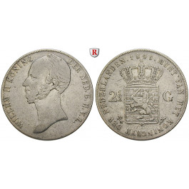 Niederlande, Königreich, Willem II., 2 1/2 Gulden 1845, ss
