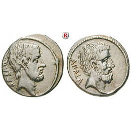 Römische Republik, M. Junius Brutus, Denar 54 v.Chr., ss