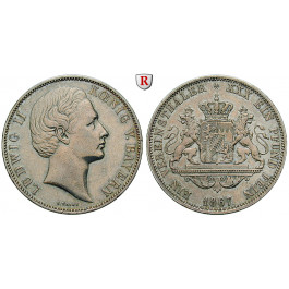 Bayern, Königreich, Ludwig II., Vereinstaler 1867, ss-vz