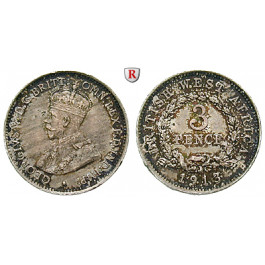 Britisch-Westafrika, George V., 3 Pence 1913, vz+