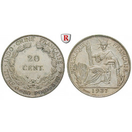 Französisch-Indochina, 20 Centimes 1937, vz+