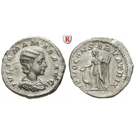 Römische Kaiserzeit, Julia Mamaea, Mutter des Severus Alexander, Denar 222, vz+