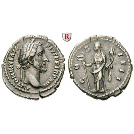 Römische Kaiserzeit, Antoninus Pius, Denar 165, ss+