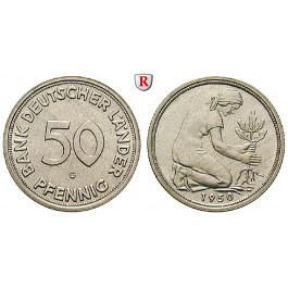 Bundesrepublik Deutschland, 50 Pfennig 1950, Bank deutscher Länder, G, vz-st, J. 379