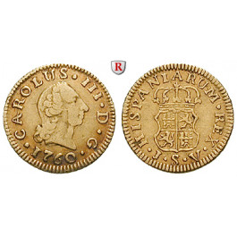 Spanien, Carlos III., 1/2 Escudo 1760, ss