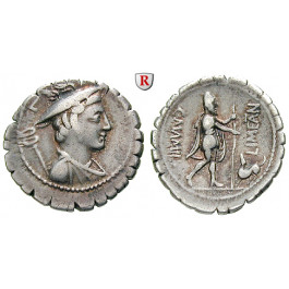 Römische Republik, C. Mamilius Limetanus, Denar, serratus 82 v.Chr., ss
