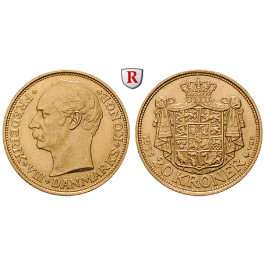 Dänemark, Frederik VIII., 20 Kroner 1911, 8,06 g fein, vz+