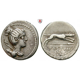 Römische Republik, C. Postumius, Denar 74 v.Chr., ss+