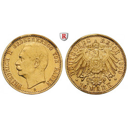 Deutsches Kaiserreich, Baden, Friedrich II., 10 Mark 1909, G, ss, J. 191