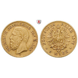 Deutsches Kaiserreich, Baden, Friedrich I., 5 Mark 1877, G, ss, J. 185