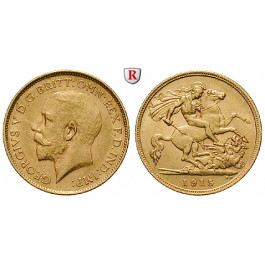 Australien, George V., Sovereign 1915, 7,32 g fein, vz