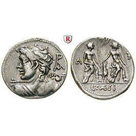 Römische Republik, L. Caesius, Denar 112/111 v.Chr., ss-vz