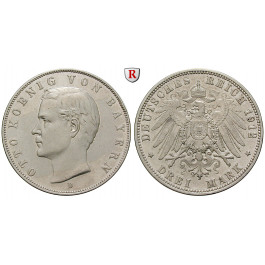 Deutsches Kaiserreich, Bayern, Otto, 3 Mark 1912, D, ss+, J. 47