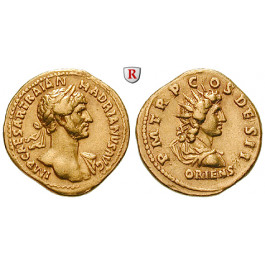 Römische Kaiserzeit, Hadrianus, Aureus 117, f.vz